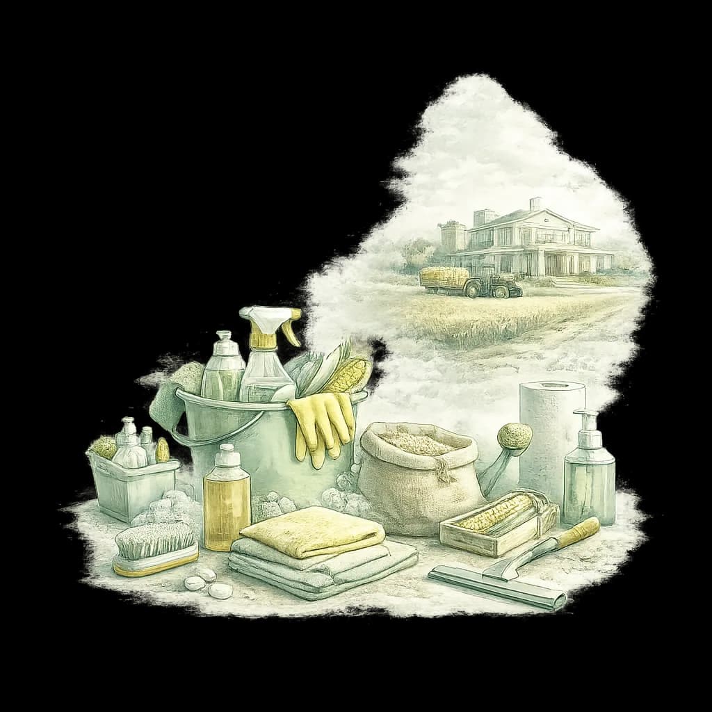 Cleaning workplace illustration