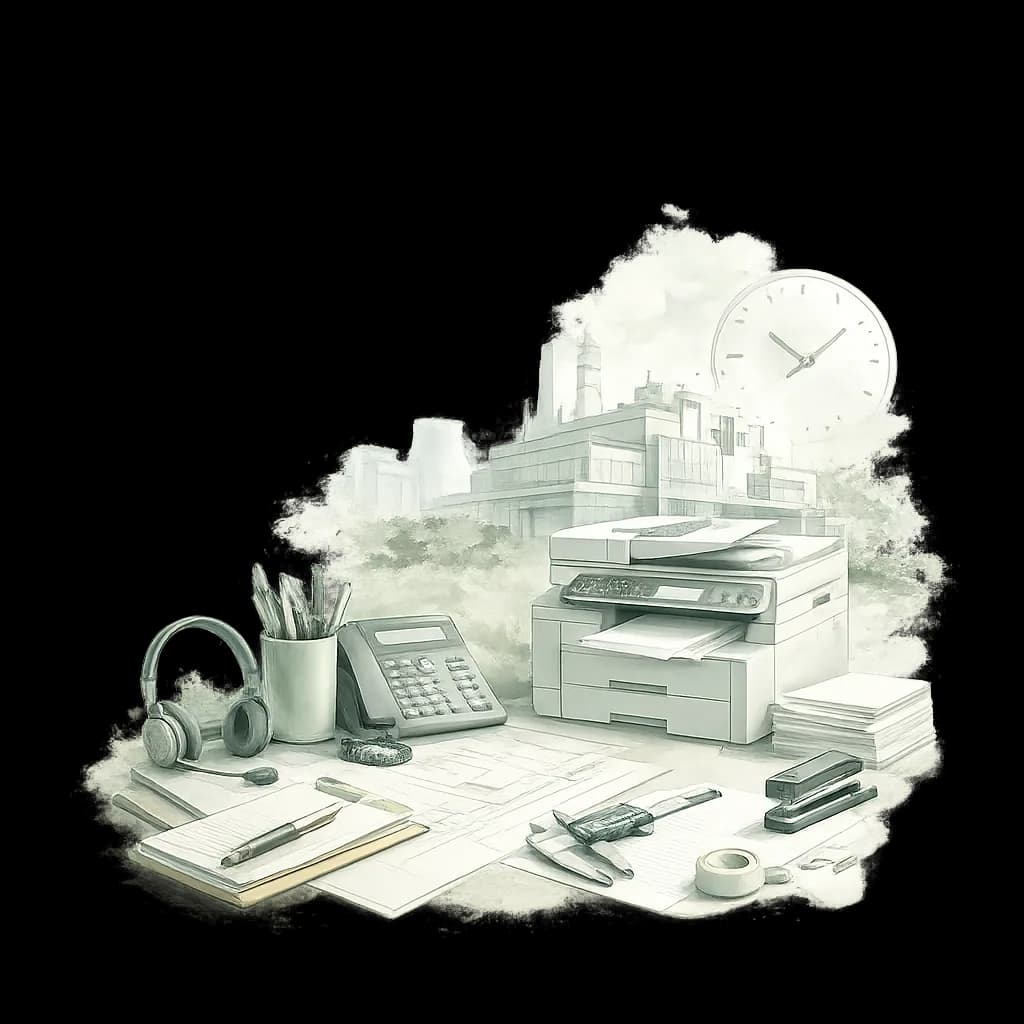 Admin & Support workplace illustration