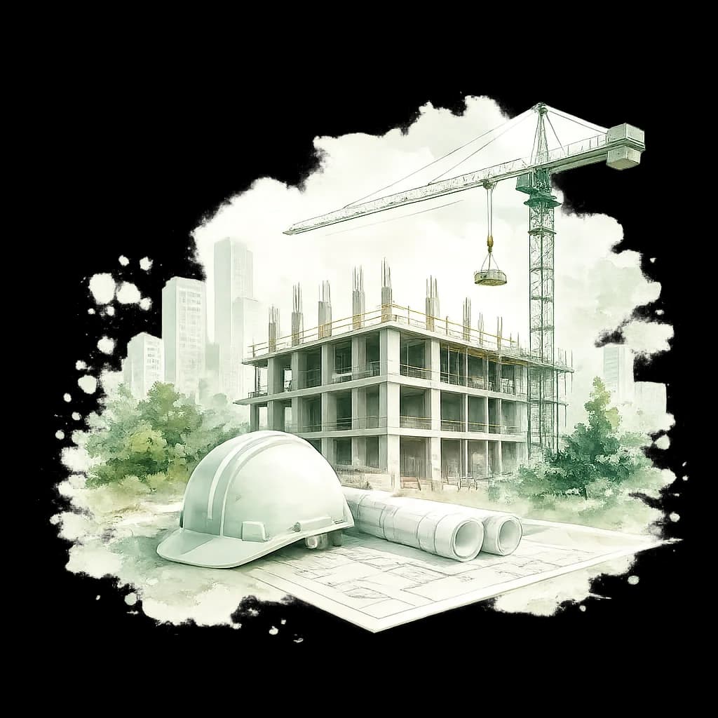 Construction workplace illustration