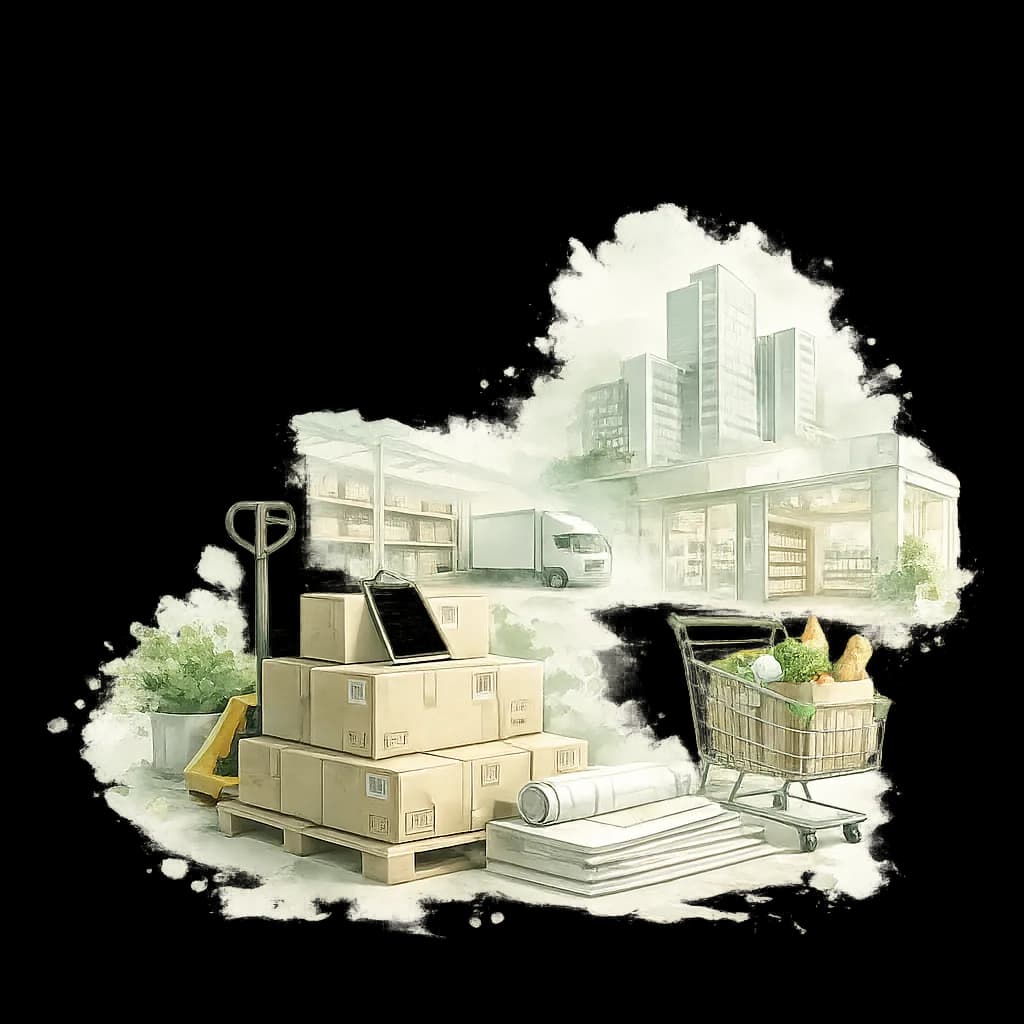 Wholesale & Retail workplace illustration