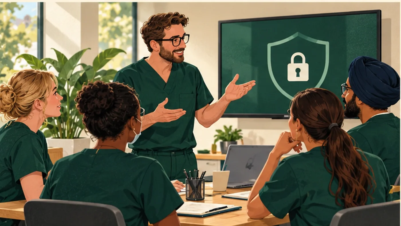 A clinic team protecting patient records and secure access