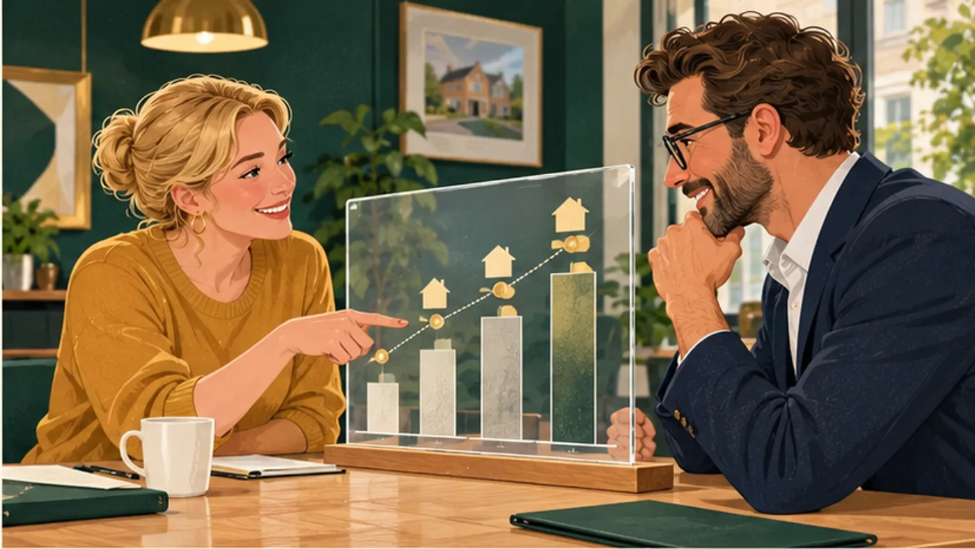 A sales and commission plan being reviewed against clear milestones