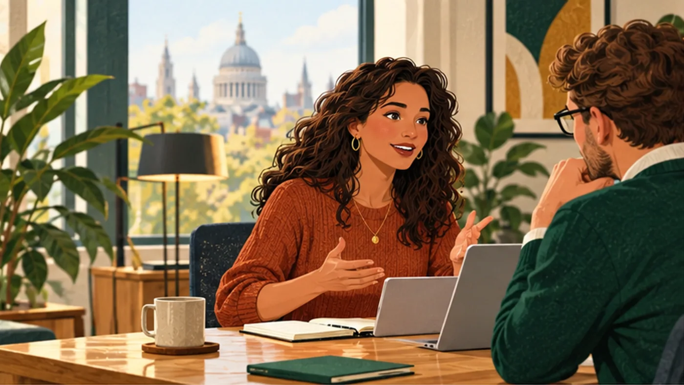 A manager and employee discussing a proposed working-pattern change