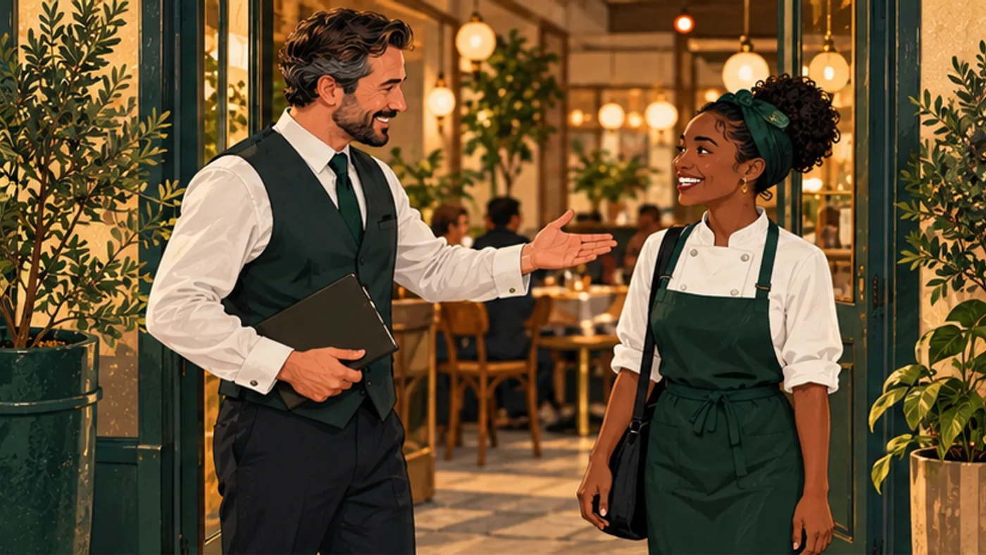 A busy hospitality team working across food service and guest operations