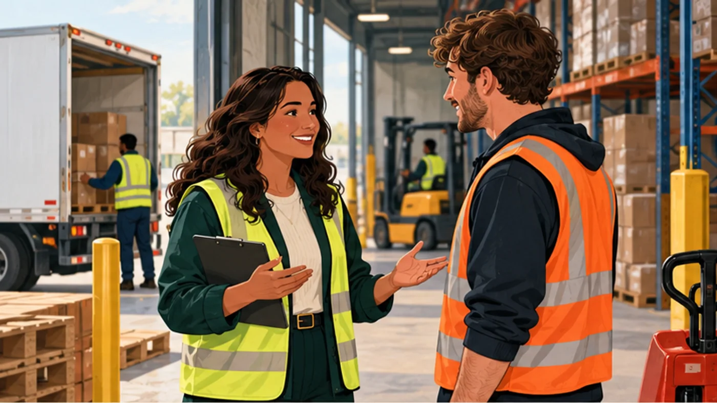 A logistics team coordinating warehouse and transport operations