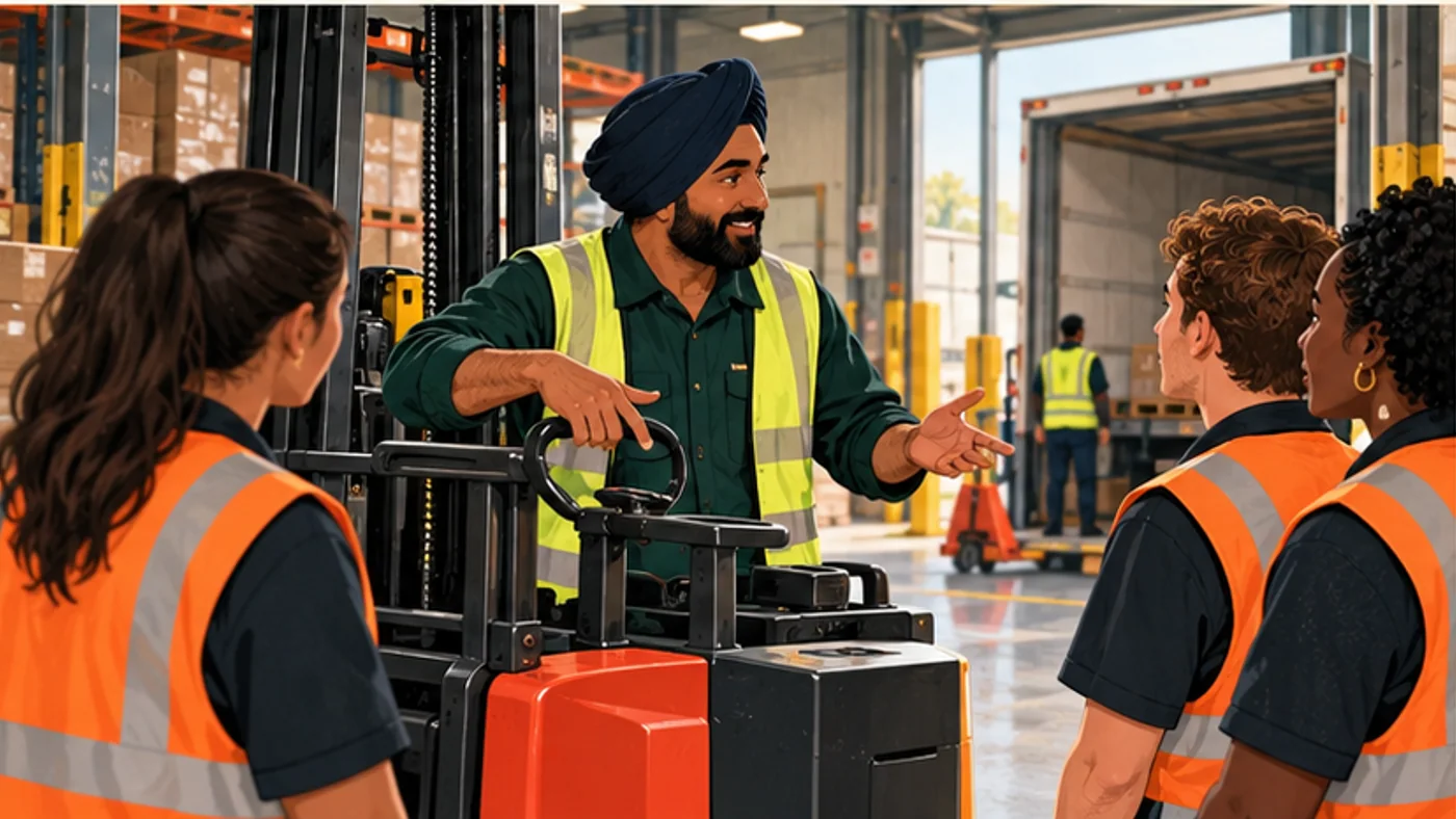 A warehouse induction covering vehicles, equipment and safe loading