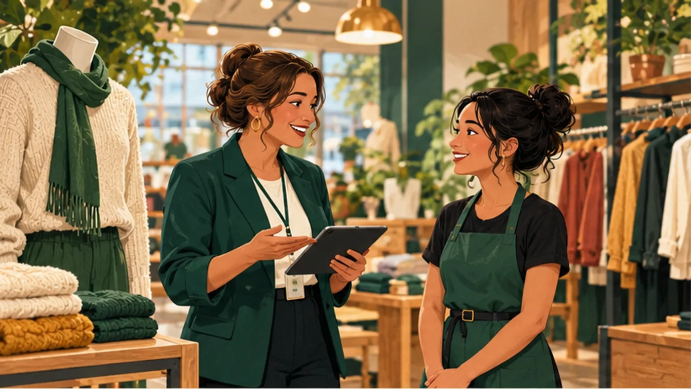 Retail employees supporting customers and store operations