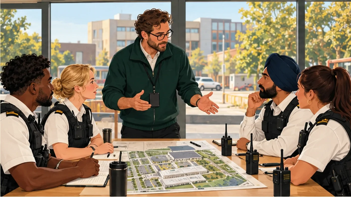 A security manager coordinating assignments, briefings and licensed coverage