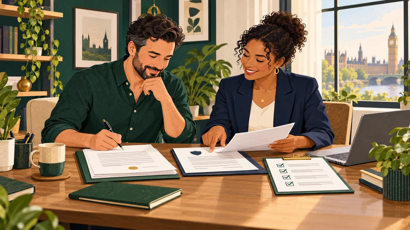 An employer and HR adviser updating contracts and policies