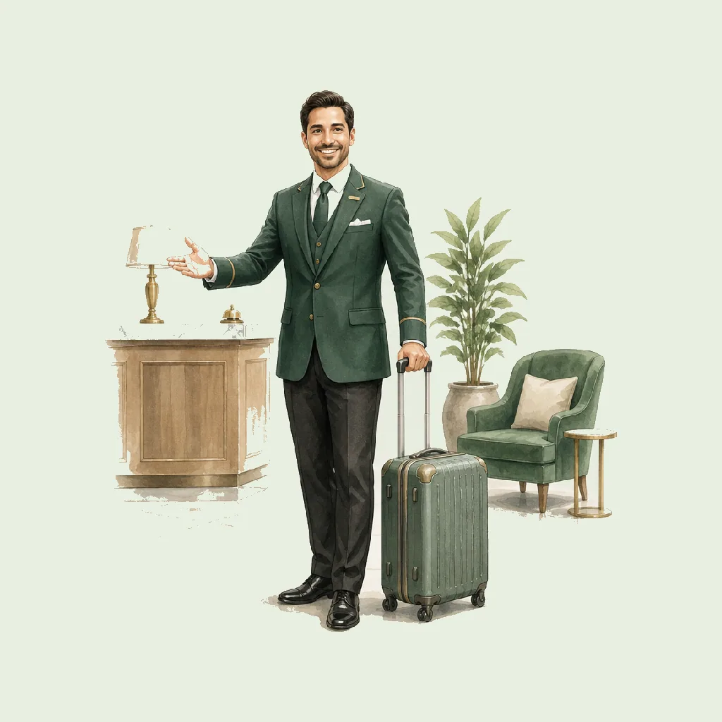 Concierge HRHeaven role illustration for Accommodation & Food employment contract pages