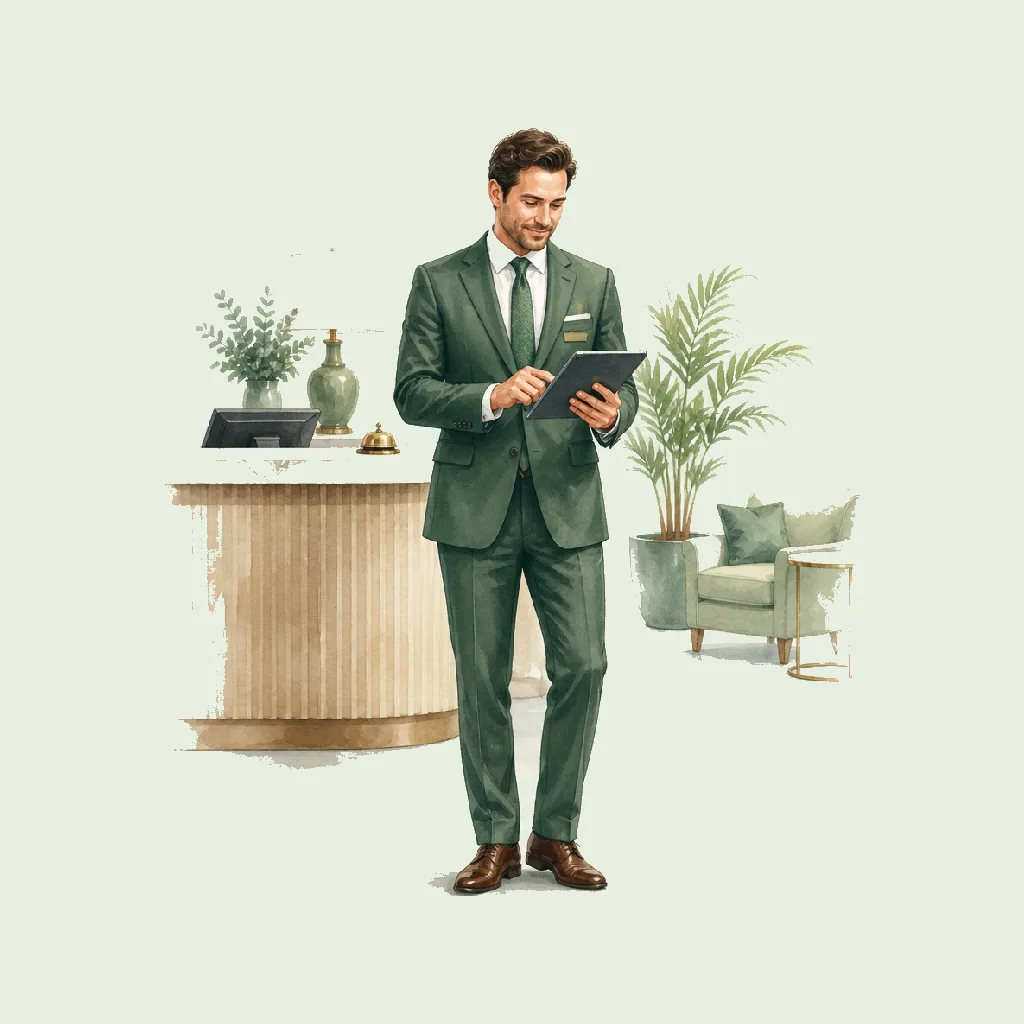 Hotel Manager HRHeaven role illustration for Accommodation & Food employment contract pages