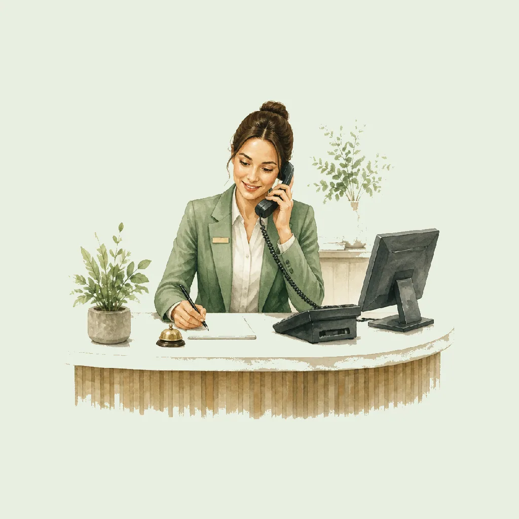 Reservations Agent HRHeaven role illustration for Accommodation & Food employment contract pages