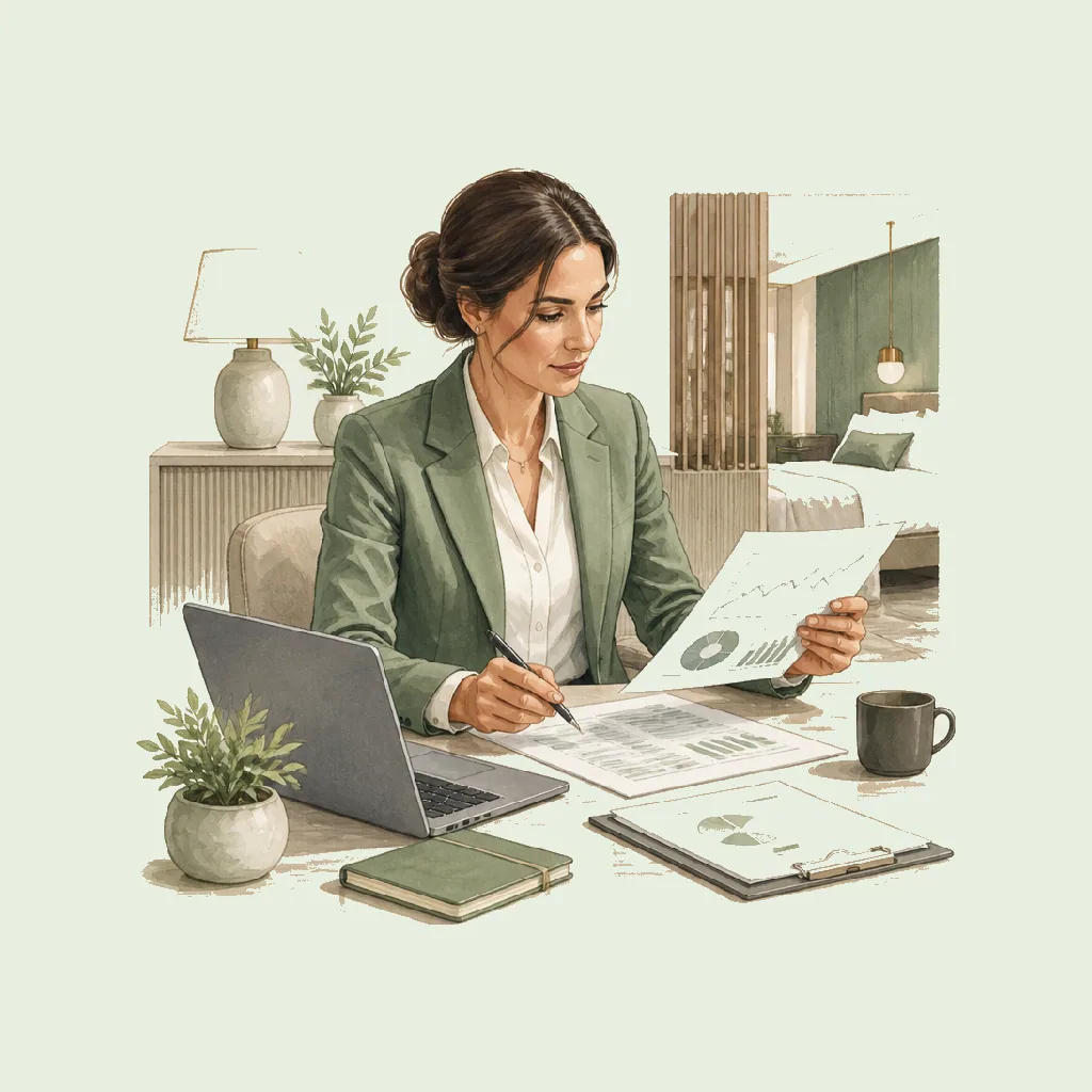 Revenue Manager HRHeaven role illustration for Accommodation & Food employment contract pages