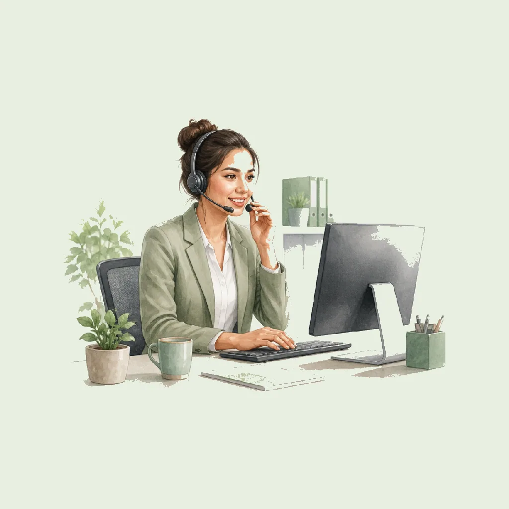 Call Centre Agent HRHeaven role illustration for Admin & Support employment contract pages