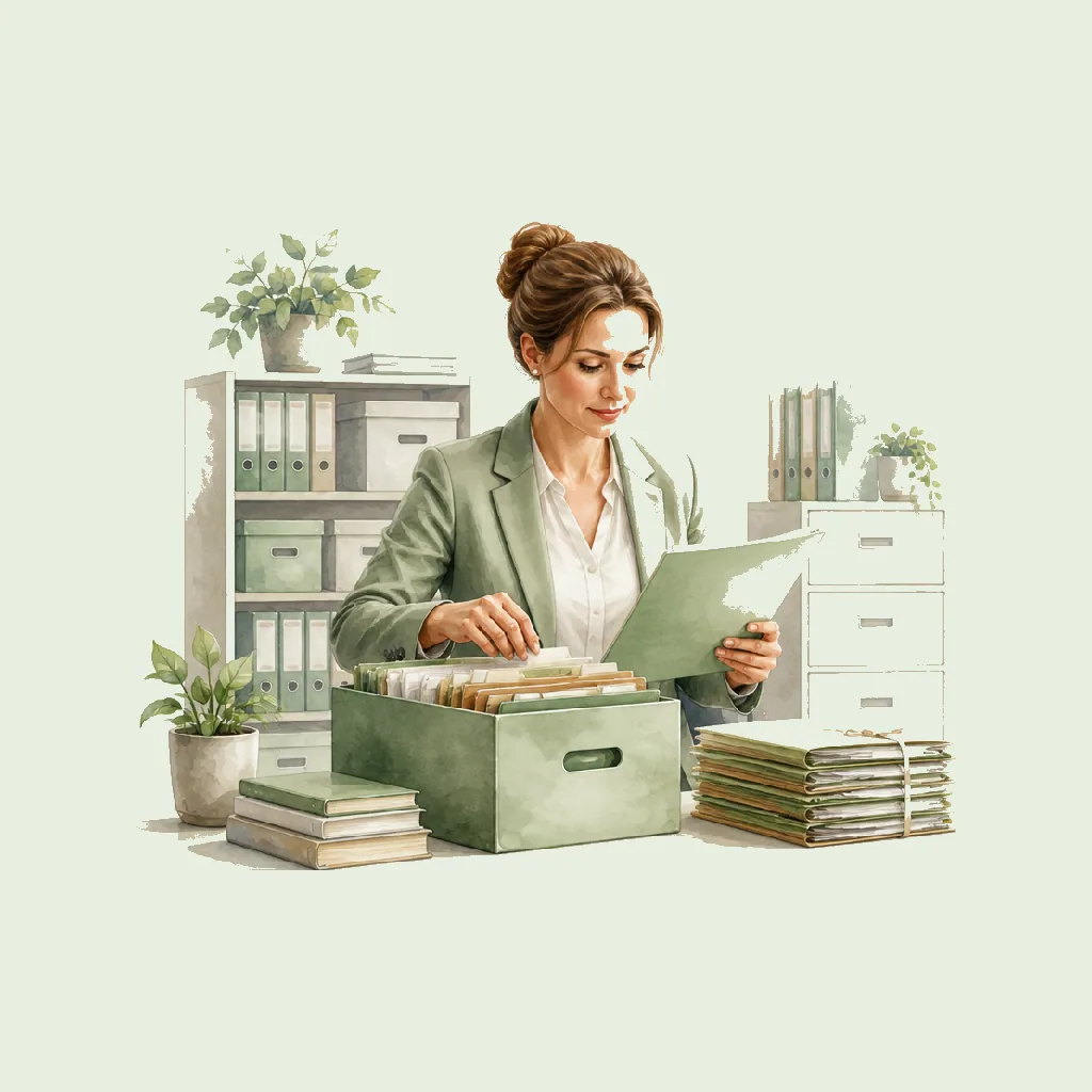 Records Manager HRHeaven role illustration for Admin & Support employment contract pages
