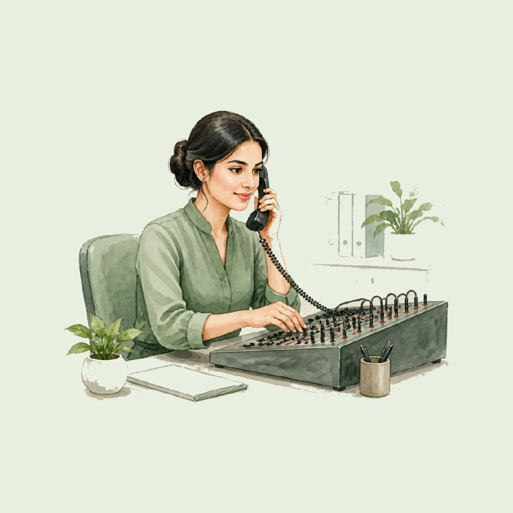 Switchboard Operator HRHeaven role illustration for Admin & Support employment contract pages