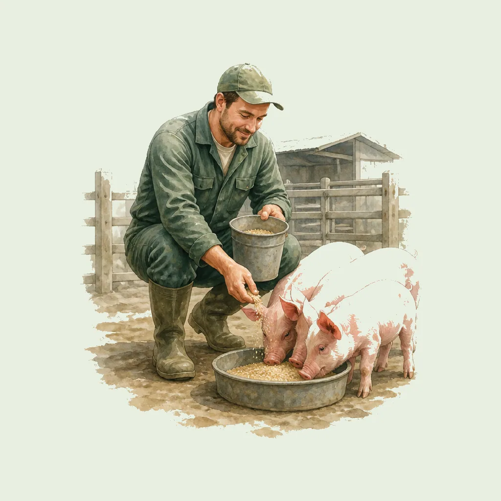 Pig Farmer HRHeaven role illustration for Agriculture employment contract pages
