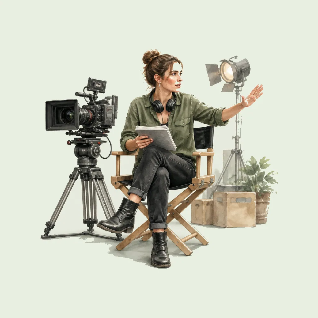 Film Director HRHeaven role illustration for Arts & Entertainment employment contract pages