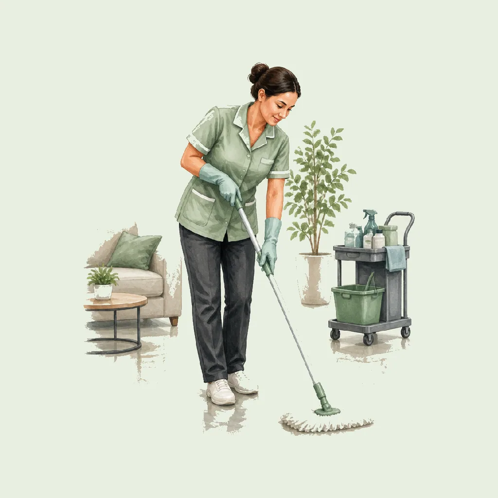 Domestic Cleaner HRHeaven role illustration for Cleaning employment contract pages