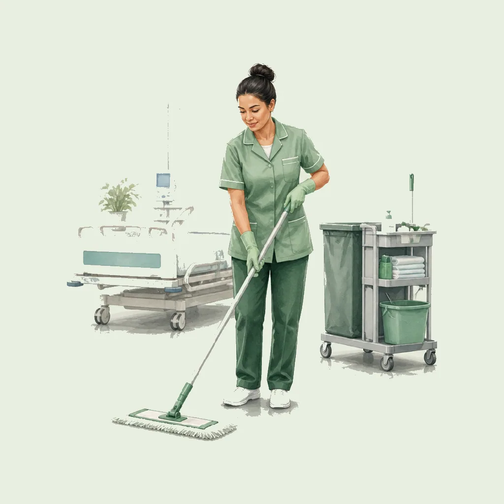 Hospital Cleaner HRHeaven role illustration for Cleaning employment contract pages