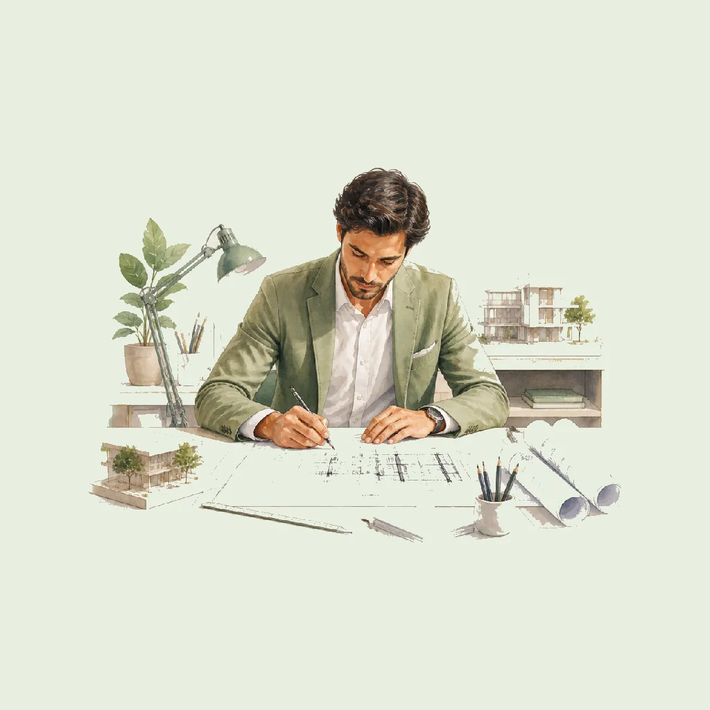 Architect HRHeaven role illustration for Construction employment contract pages