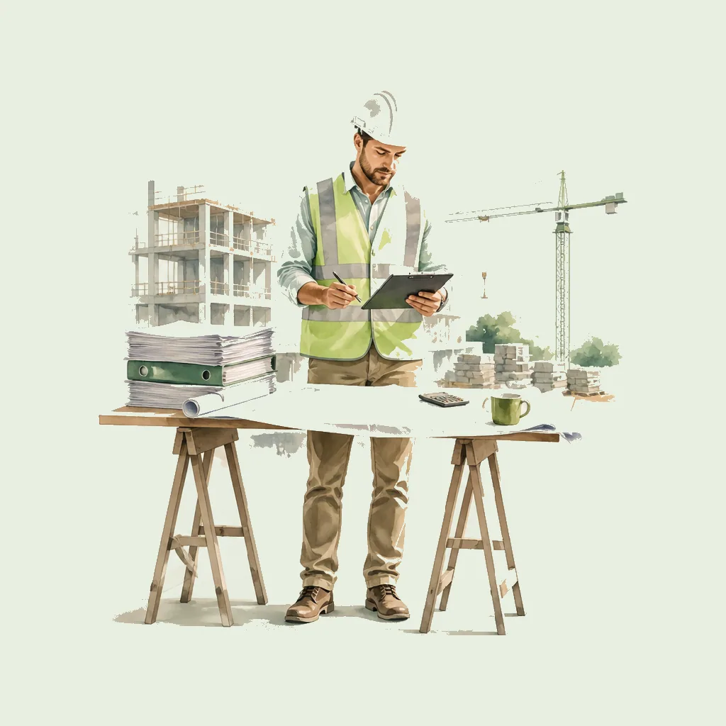 Quantity Surveyor HRHeaven role illustration for Construction employment contract pages