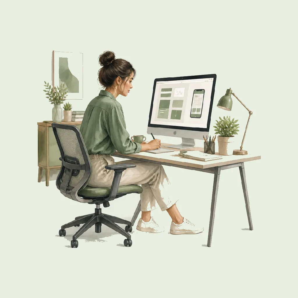 UI Designer HRHeaven role illustration for Creative & Media employment contract pages