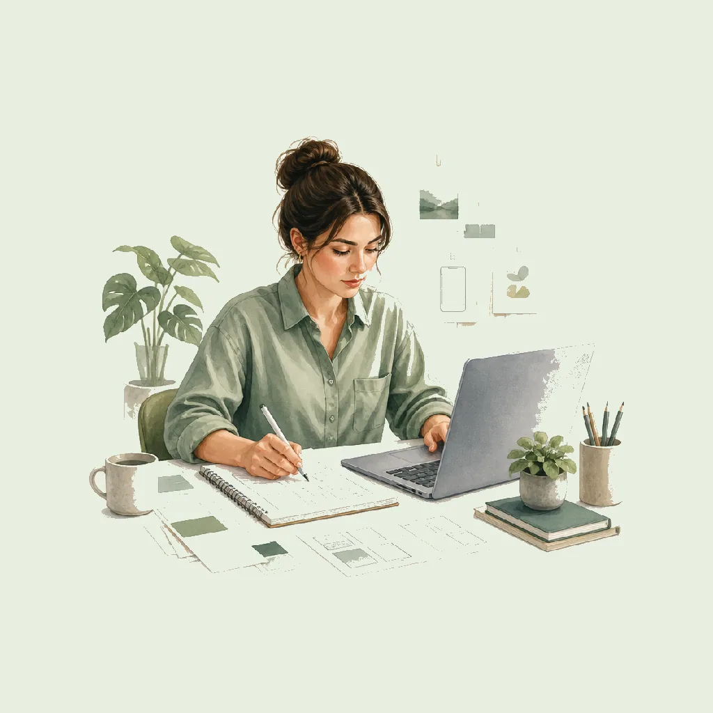 UX Designer HRHeaven role illustration for Creative & Media employment contract pages