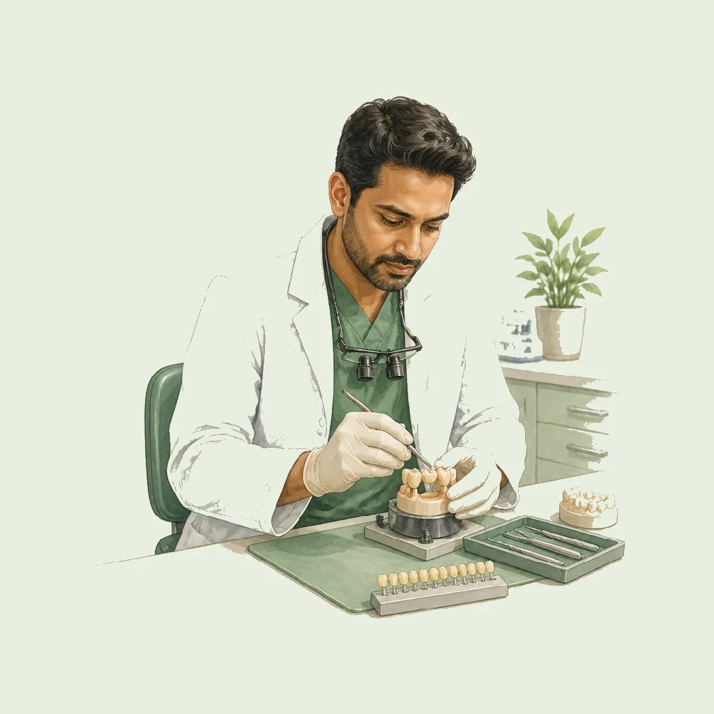 Prosthodontist (Crowns/Bridges) HRHeaven role illustration for Dental Practice employment contract pages