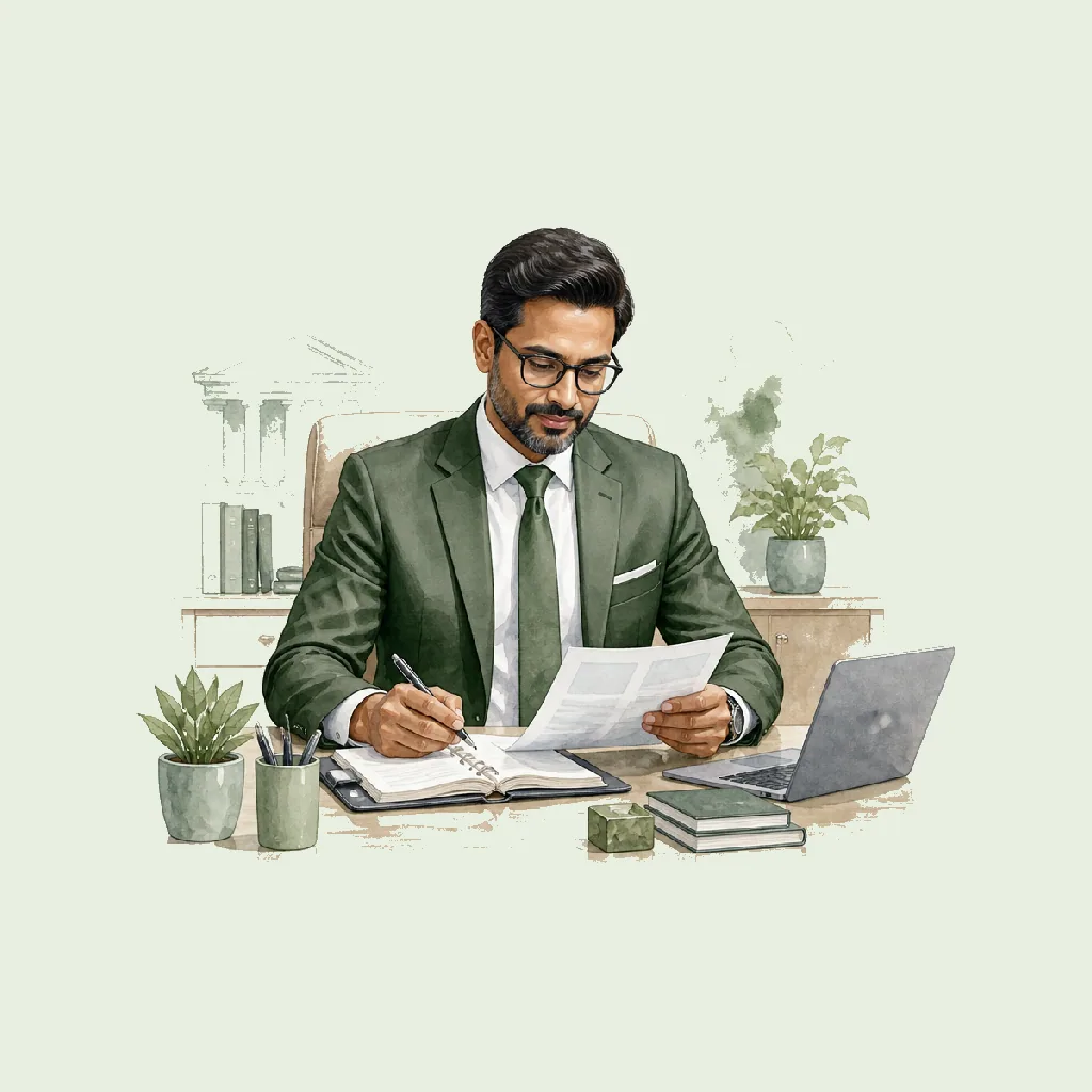 Bank Manager HRHeaven role illustration for Financial & Insurance employment contract pages