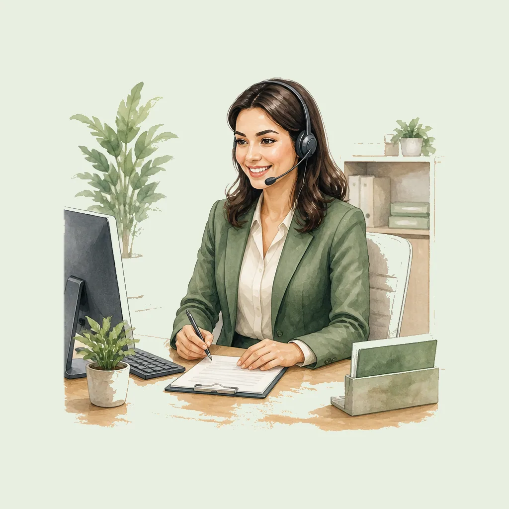 Customer Service Advisor (Bank) HRHeaven role illustration for Financial & Insurance employment contract pages