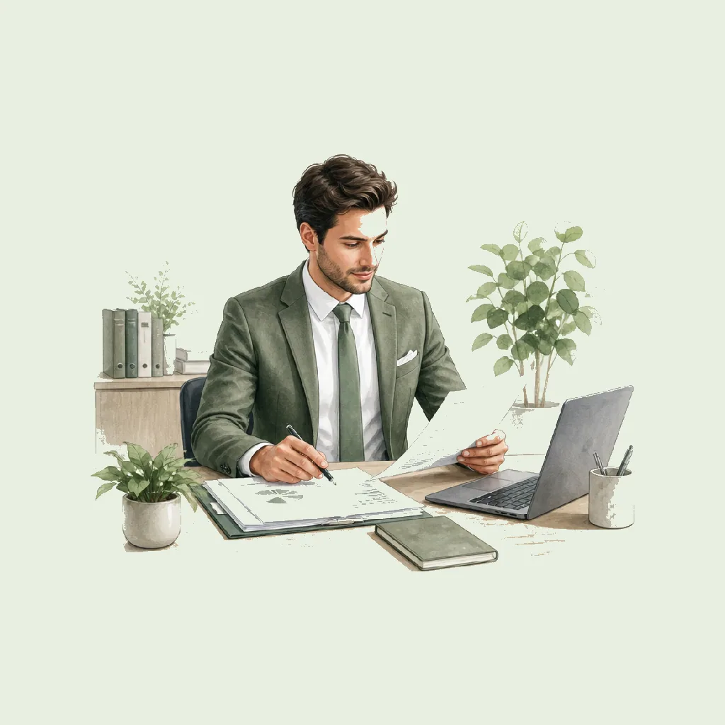Financial Advisor HRHeaven role illustration for Financial & Insurance employment contract pages