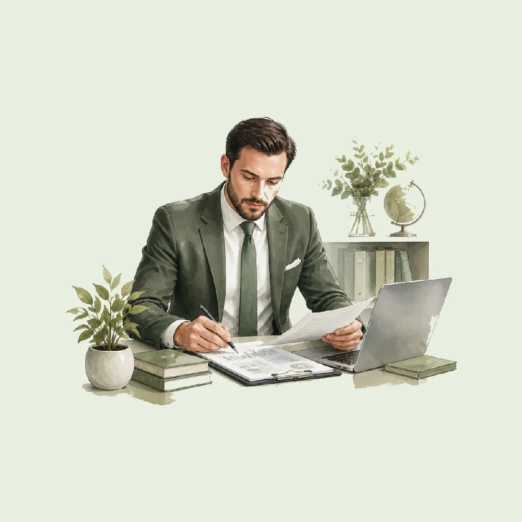 Wealth Manager HRHeaven role illustration for Financial & Insurance employment contract pages