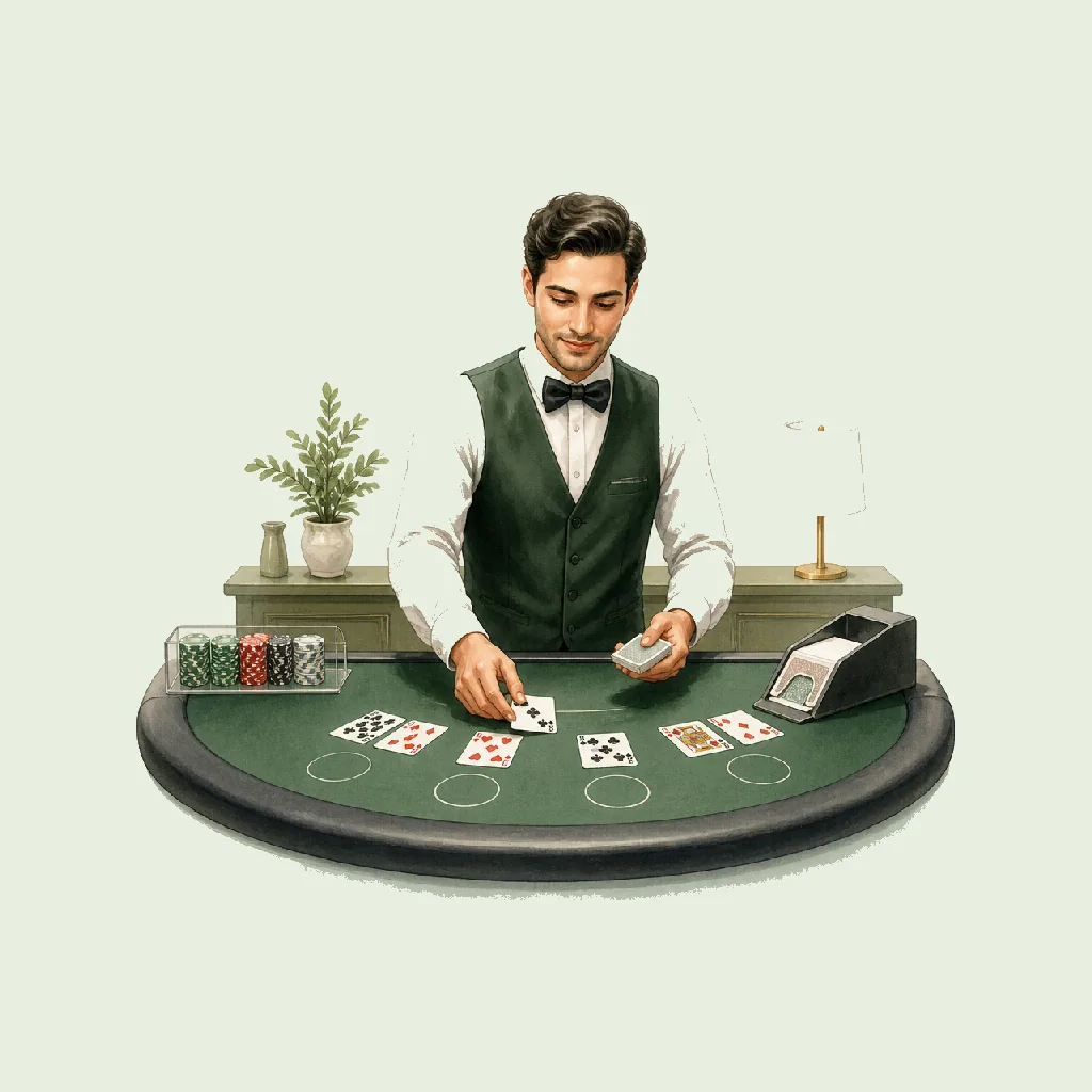Blackjack Dealer HRHeaven role illustration for Gambling employment contract pages