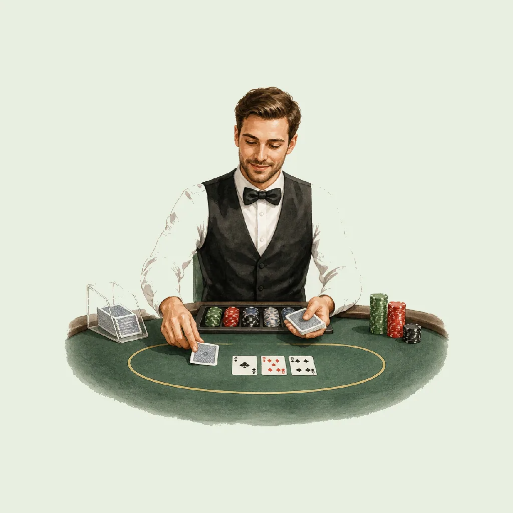 Poker Dealer HRHeaven role illustration for Gambling employment contract pages