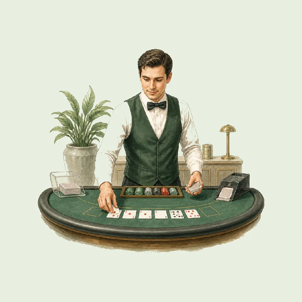 Table Games Dealer HRHeaven role illustration for Gambling employment contract pages