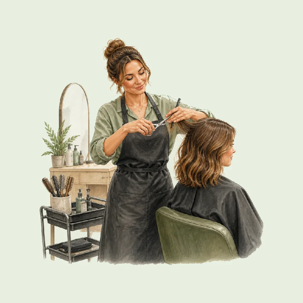 Hairdresser (Salon) HRHeaven role illustration for Hair & Beauty employment contract pages