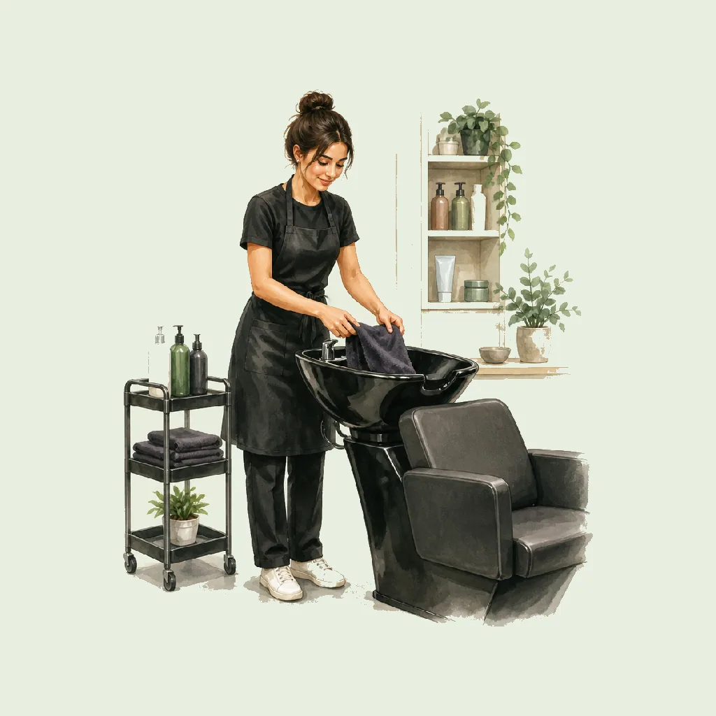 Salon Assistant (Saturday helper) HRHeaven role illustration for Hair & Beauty employment contract pages