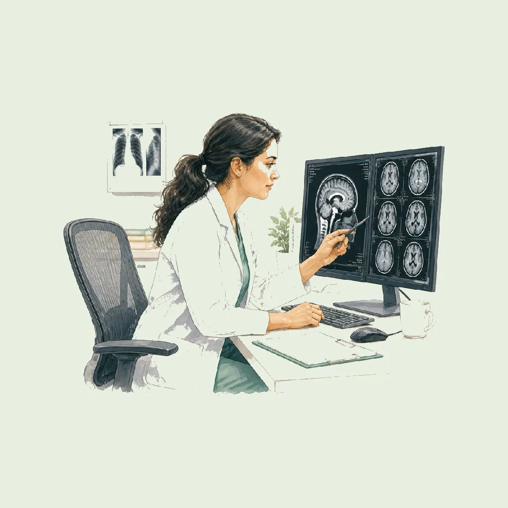 Radiologist HRHeaven role illustration for Human Health employment contract pages