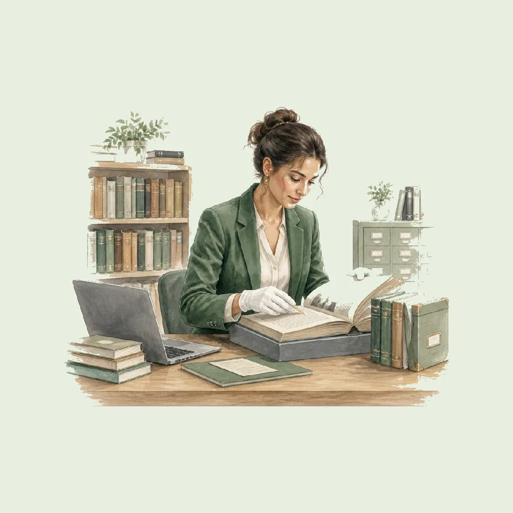 Research Librarian (Graduate) HRHeaven role illustration for Libraries & Archives employment contract pages