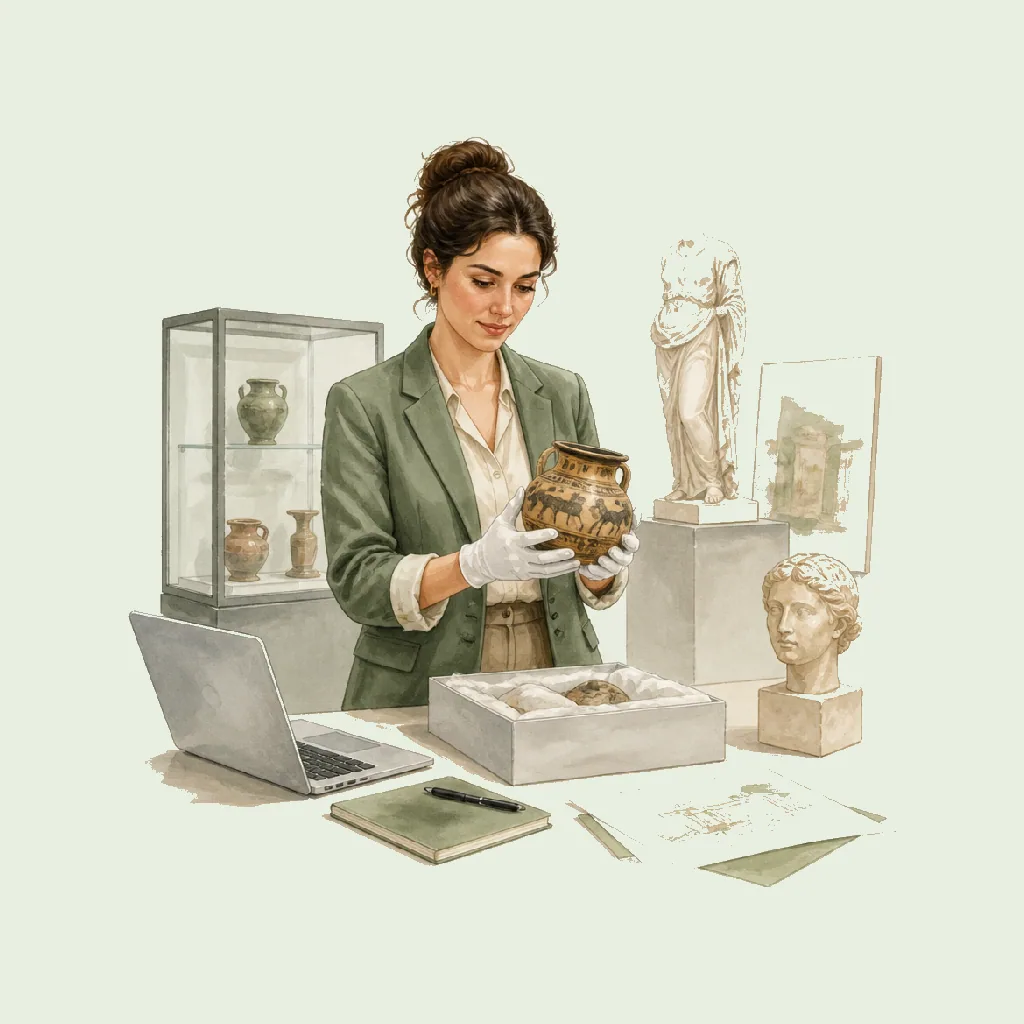 Assistant Curator (Exhibitions) HRHeaven role illustration for Museums & Heritage employment contract pages