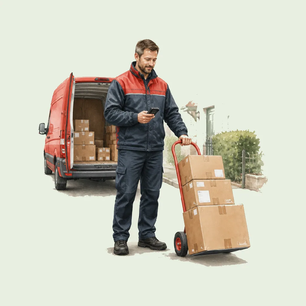 Parcel Force Driver HRHeaven role illustration for Postal & Courier employment contract pages