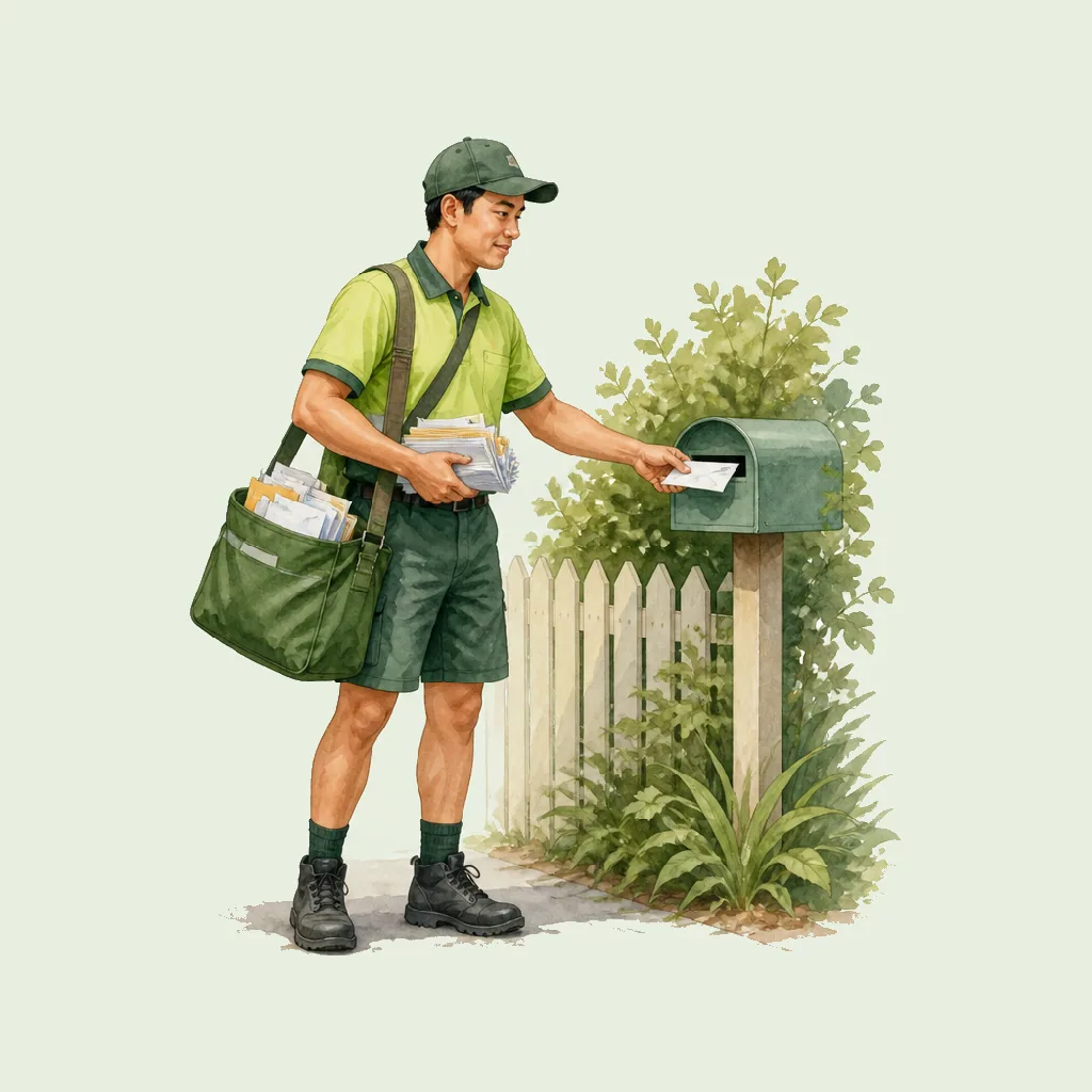 Postal Delivery Worker (Postie) HRHeaven role illustration for Postal & Courier employment contract pages
