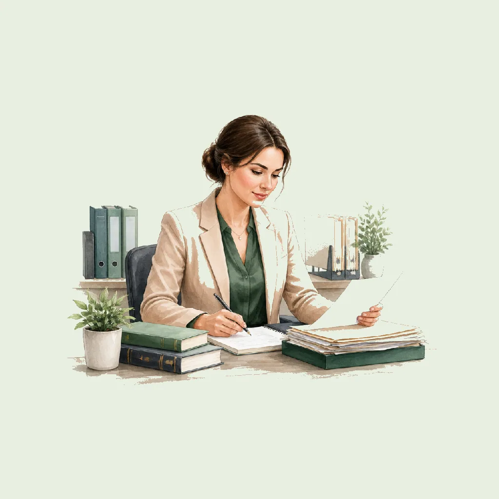 Legal Secretary HRHeaven role illustration for Professional Services employment contract pages