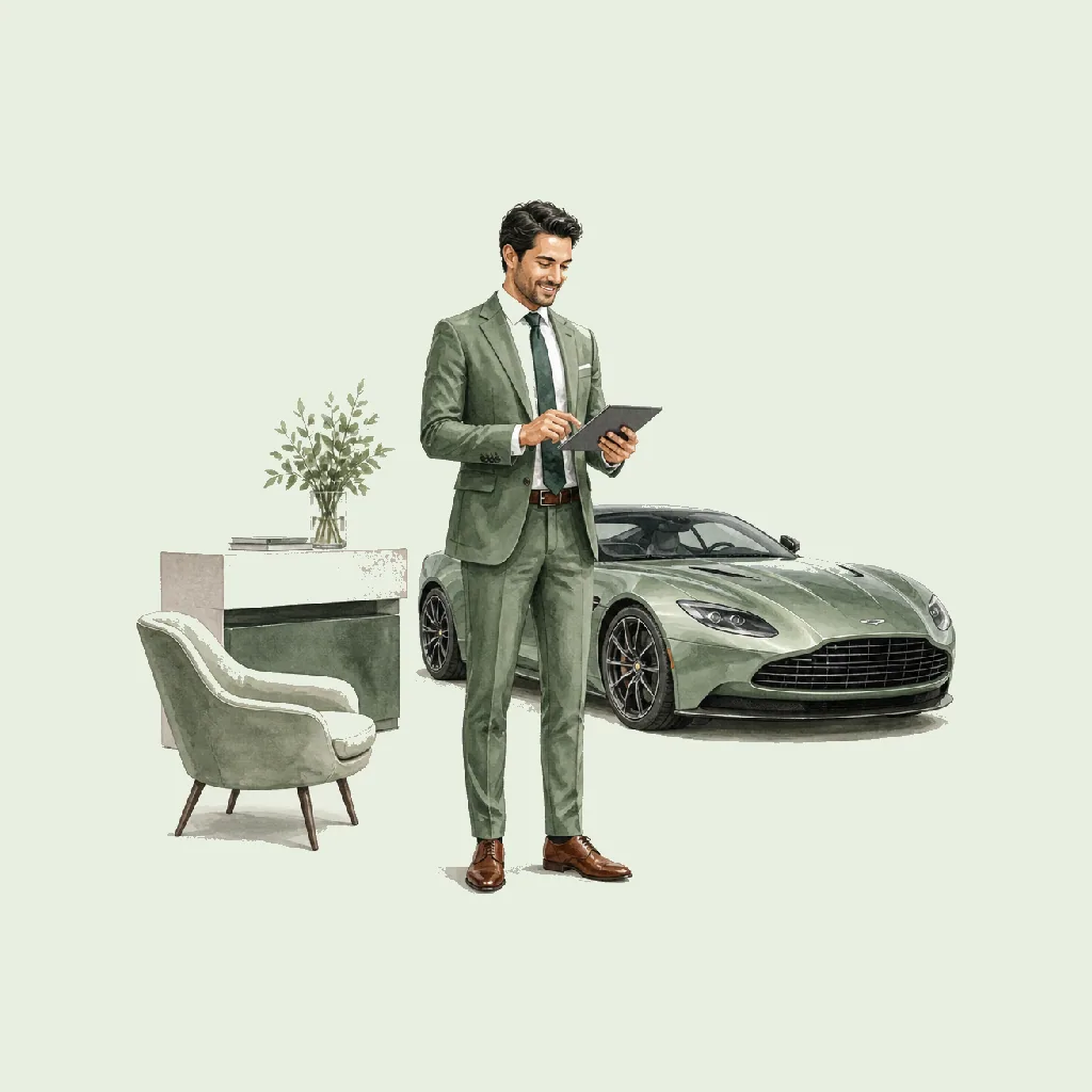 Luxury Car Rental Specialist (Exotic) HRHeaven role illustration for Rental & Leasing employment contract pages