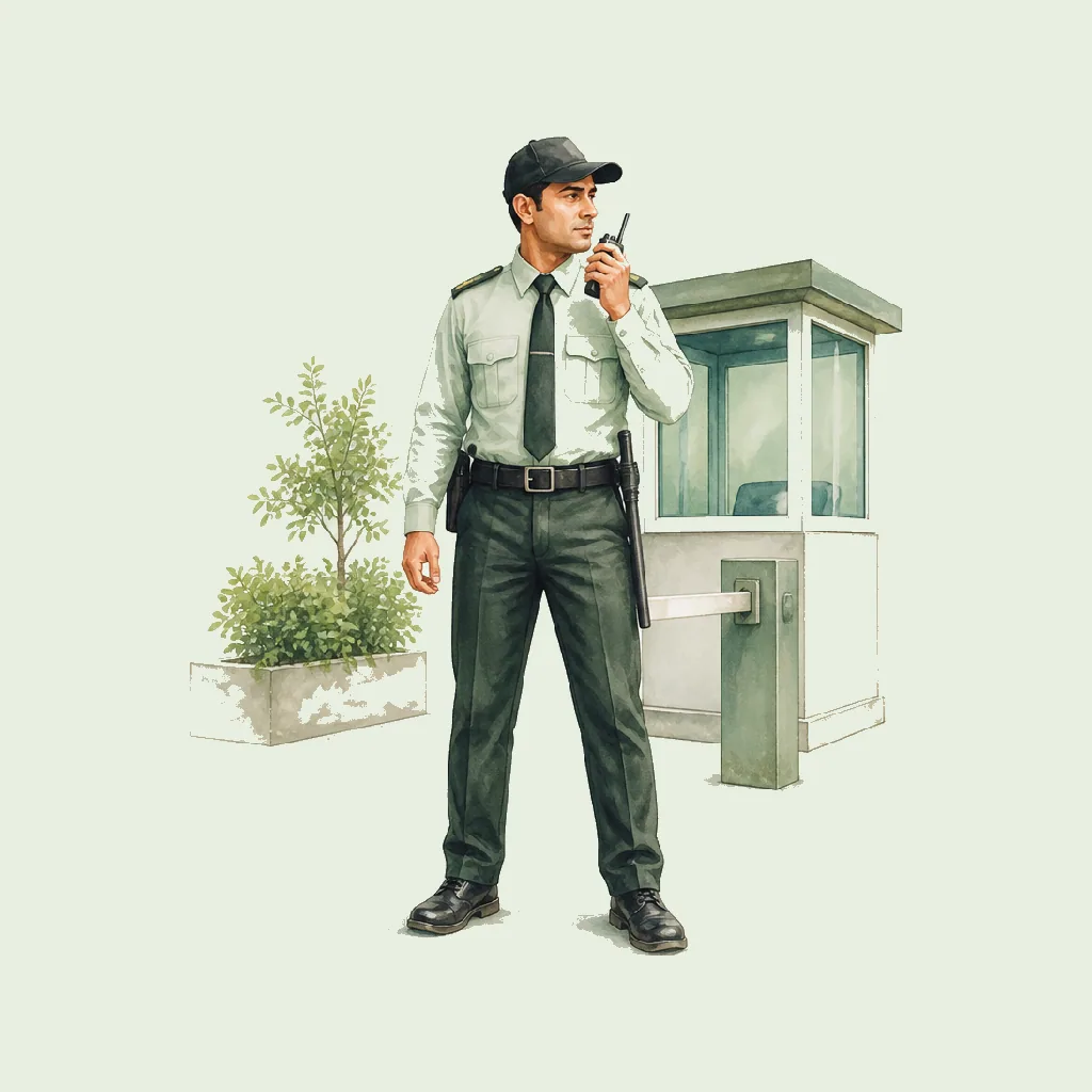 Security Guard (Static) HRHeaven role illustration for Security employment contract pages
