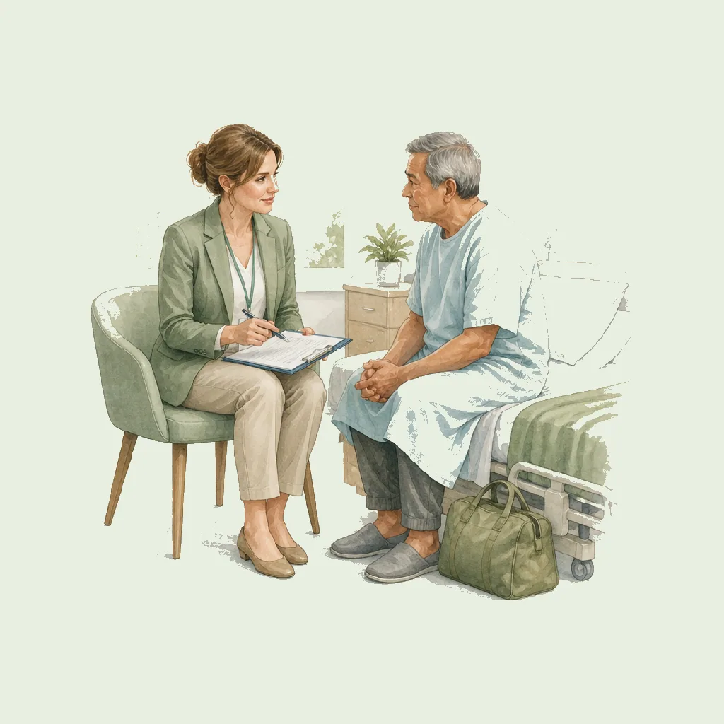 Social Worker (Hospital Discharge) HRHeaven role illustration for Social Work employment contract pages