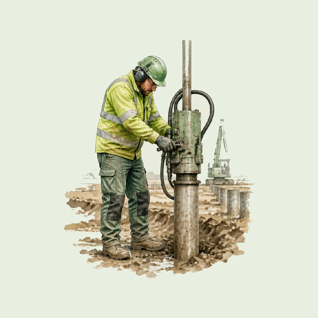 Piling Operative HRHeaven role illustration for Specialist Construction employment contract pages