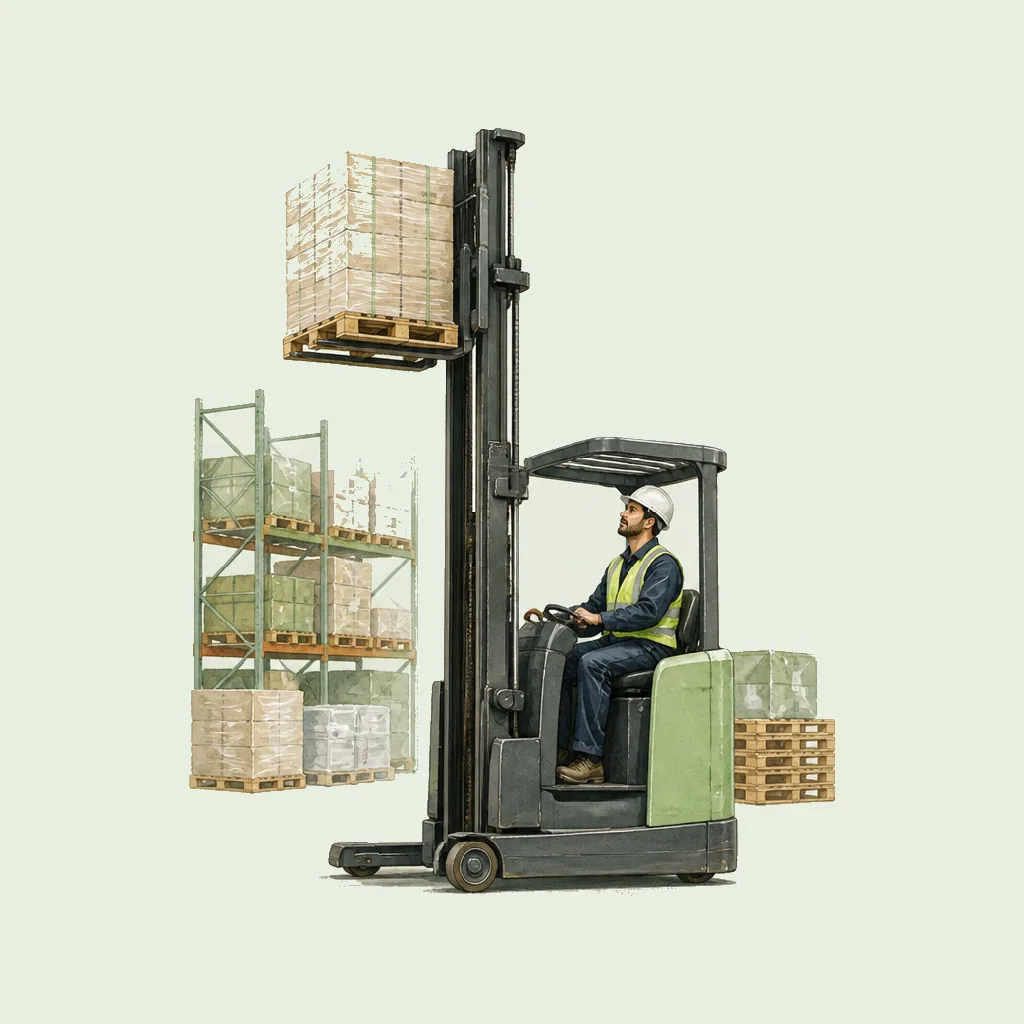 Forklift Operator (Reach) HRHeaven role illustration for Transport & Storage employment contract pages