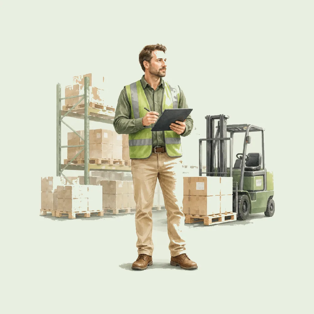 Warehouse Manager HRHeaven role illustration for Transport & Storage employment contract pages
